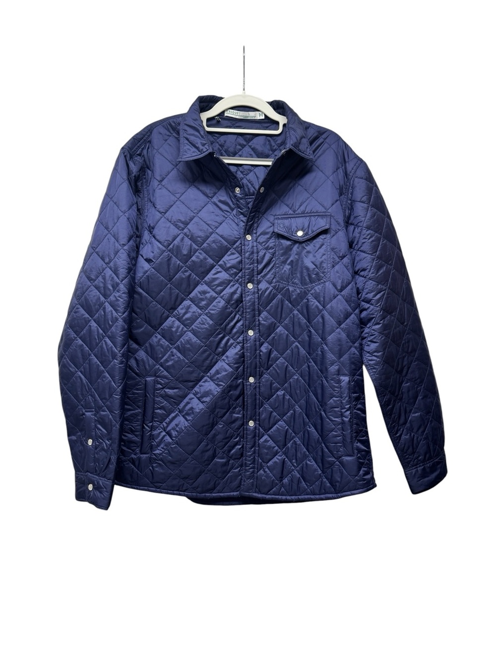 Criquet Quilted Navy Snap-Front Shirt Jacket